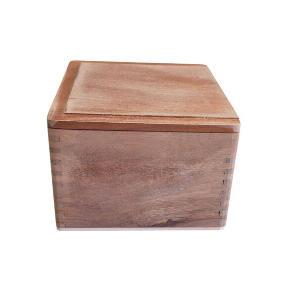 Wooden Storage Box Hinged Lid Keepsakes Jewelry Trinkets - Picture 4 of 8